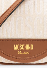 Moschino Small All-Over Logo Crossbody Bags 2416M A7438 8275-1006 Ivory