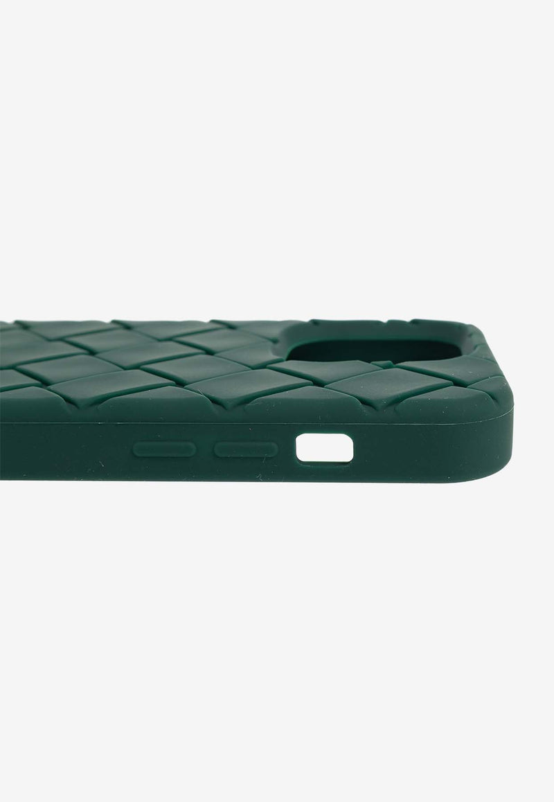 Bottega Veneta iPhone 14 Pro Intrecciato Case with Strap Emerald Green 733830 V0EY0-3046