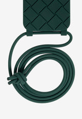Bottega Veneta iPhone 14 Pro Intrecciato Case with Strap Emerald Green 733830 V0EY0-3046