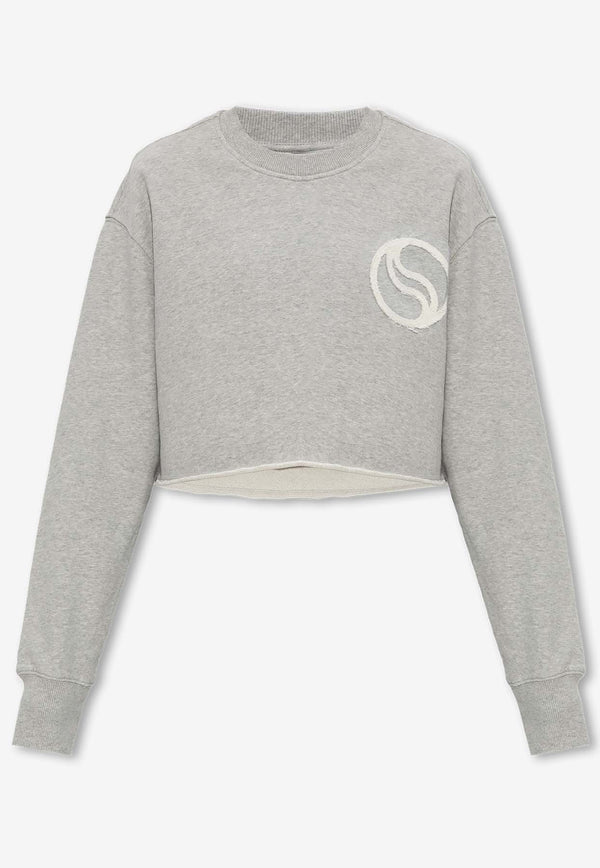 Stella McCartney S-wave Cropped Sweatshirt Gray 6J0272 3SPY55-1264