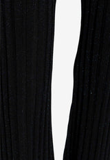 Stella McCartney Ribbed Knit Straight-Leg Pants Black 6K0615 3S2461-1069