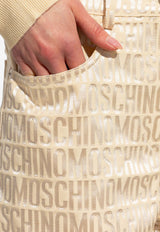 Moschino All-Over Logo Shorts 241EM A0308 2715-1006 Cream