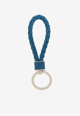 Bottega Veneta Intrecciato Leather Key-ring Deep Pacific 709727 VMAY1-4424