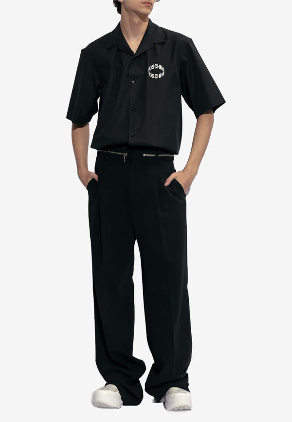 Moschino Logo Short-Sleeved Shirt 241ZR A0228 2035-1555 Black
