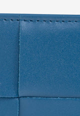 Bottega Veneta Cassette Flap Cardholder in Intrecciato Leather Deep Pacific 748053 VBWD2-4424