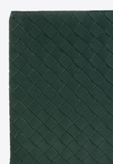 Bottega Veneta Intrecciato Half Zip Pouch Emerald Green 607479 VCPQ5-3336