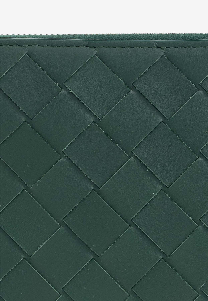 Bottega Veneta Intrecciato Leather Zip-Around Wallet Emerald Green 749427 VCPQ6-3334