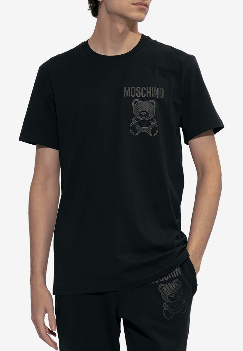 Moschino Teddy Bear Print Crewneck T-shirt Black 241ZR V0729 2041-1555