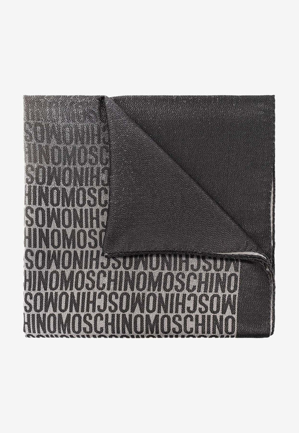 Moschino Monogram Jacquard Logo Scarf Gray 30735 M2777-014
