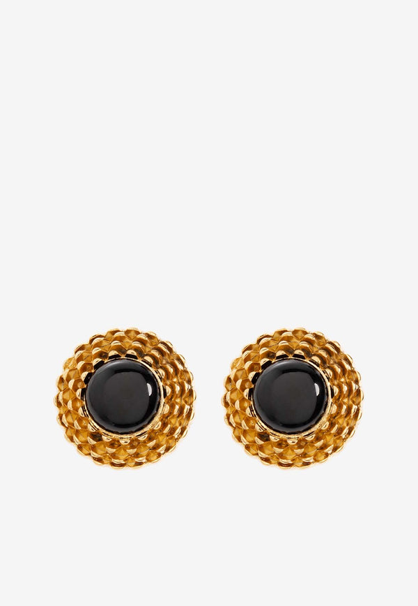 Saint Laurent Vintage Cabochon Earrings 763162 Y1591-8029