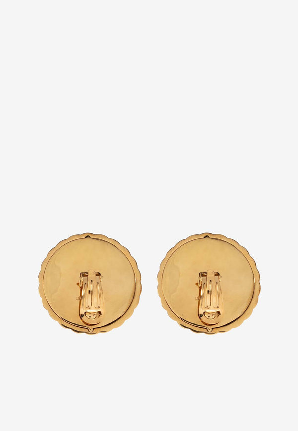 Saint Laurent Vintage Cabochon Earrings 763162 Y1591-8029