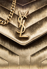 Saint Laurent Small Loulou Quilted Velvet Shoulder Bag 494699 FAB6Q-3346