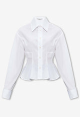 Stella McCartney Peplum-Waist Buttoned Shirt White 620084 SMA90-9000
