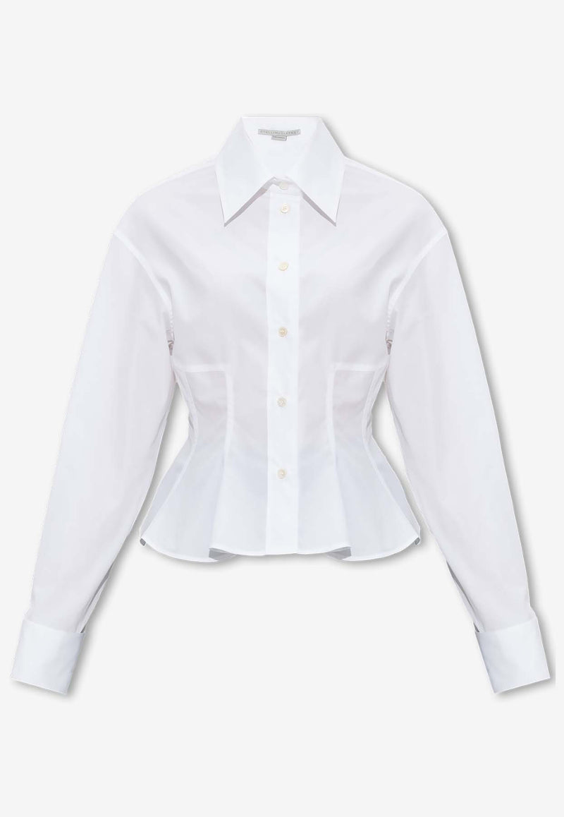 Stella McCartney Peplum-Waist Buttoned Shirt White 620084 SMA90-9000