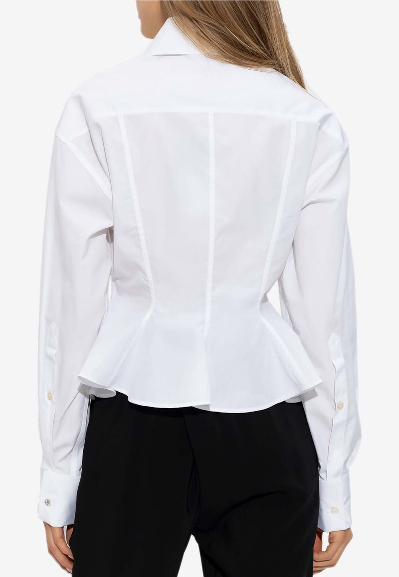 Stella McCartney Peplum-Waist Buttoned Shirt White 620084 SMA90-9000