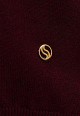 Stella McCartney S-wave Fine Knit Cardigan Burgundy 6K0423 3S2415-6016