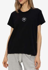 Stella McCartney Heart Logo Crewneck T-shirt Black 6J0273 3SPY53-1000