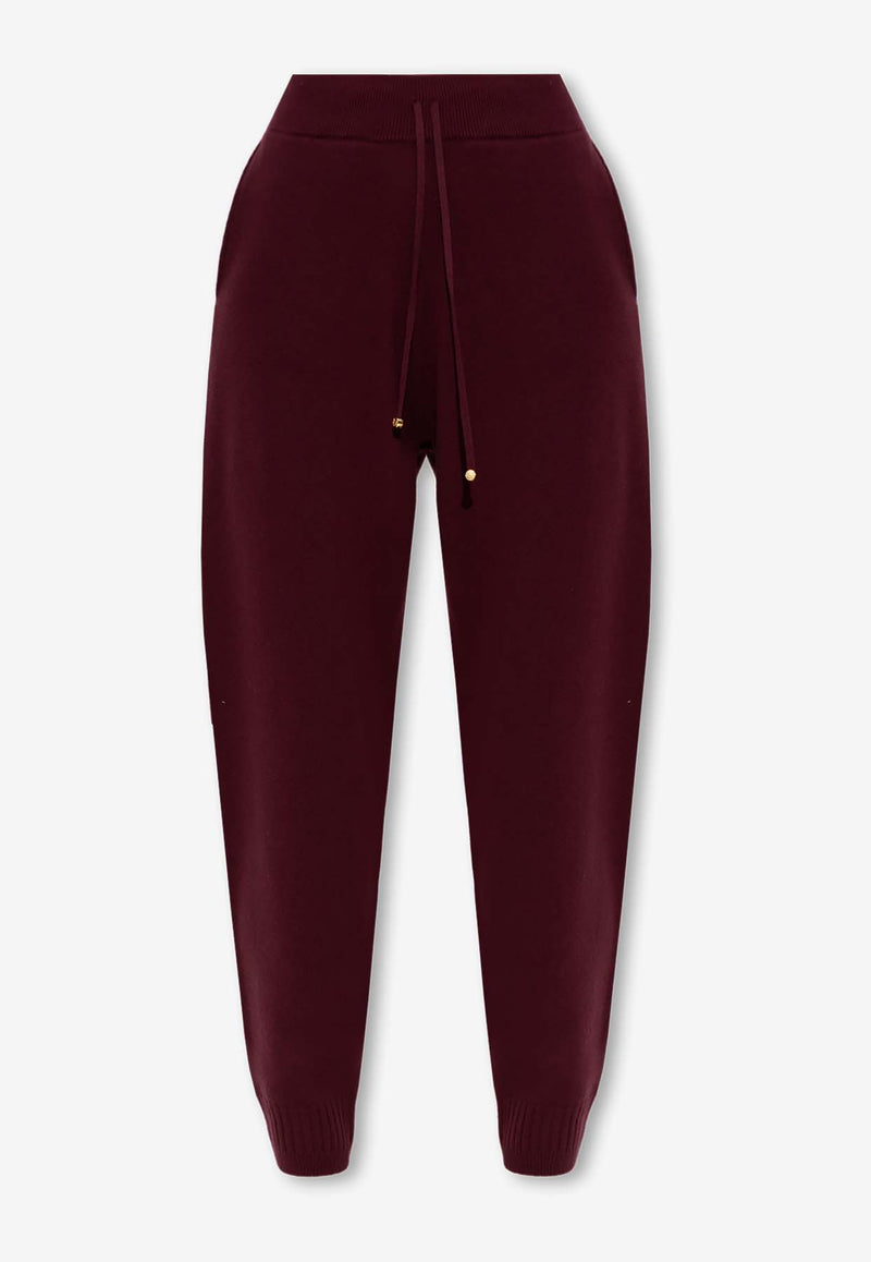 Stella McCartney Ribbed Wool Track Pants Burgundy 6K0425 3S2415-6016