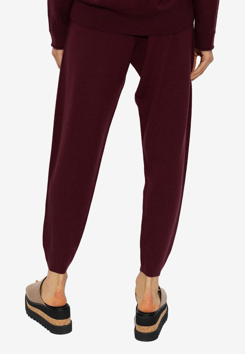 Stella McCartney Ribbed Wool Track Pants Burgundy 6K0425 3S2415-6016