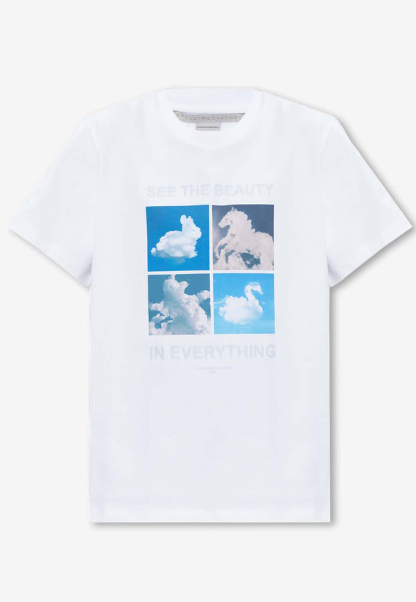 Stella McCartney Graphic Print Crewneck T-shirt White 6J0158 3SPY66-9000