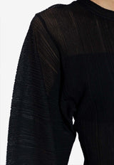 Stella McCartney Semi-Transparent Pleated Top Black 6K0683 3S2465-1000