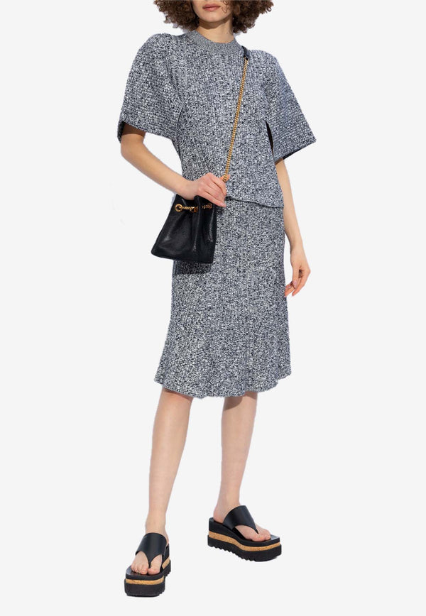 Stella McCartney Ribbed Knit Midi Skirt Gray 6K0690 3S2467-8519