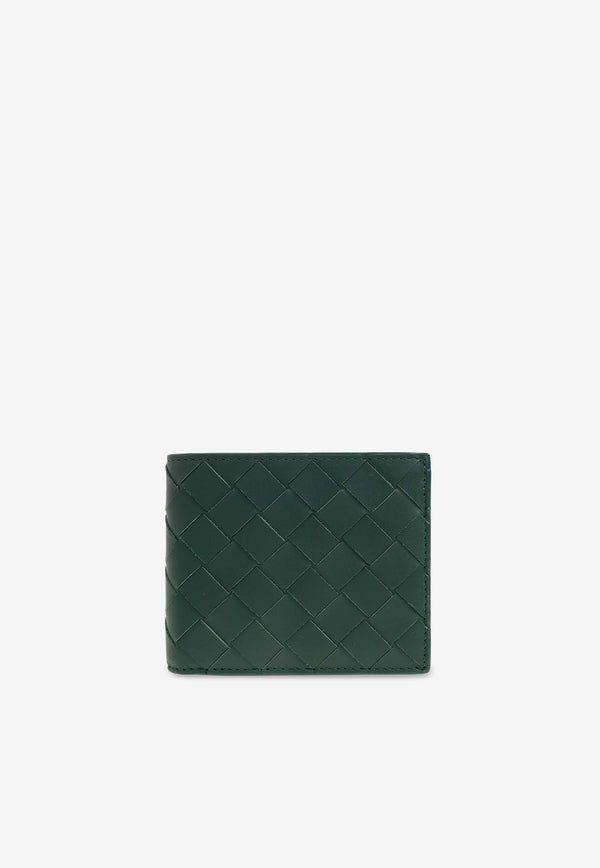 Bottega Veneta Intrecciato Leather Bi-Fold Wallet Emerald Green 743211 VCPQ6-3334