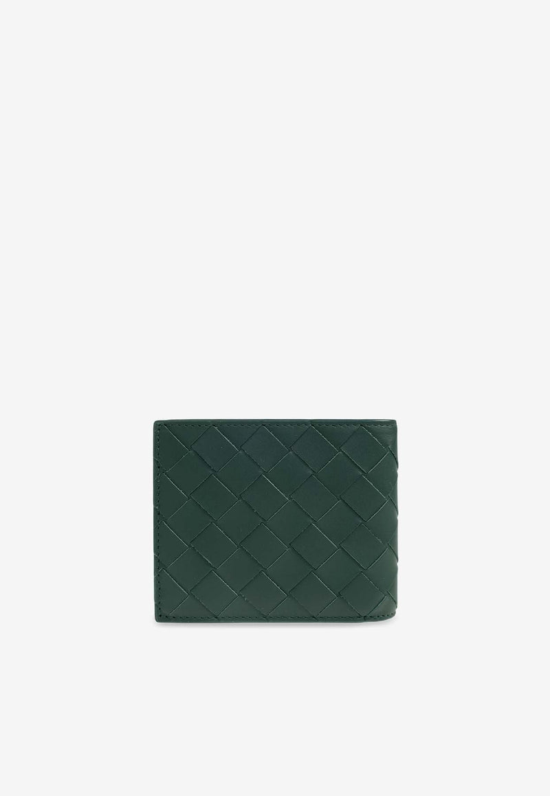 Bottega Veneta Intrecciato Leather Bi-Fold Wallet Emerald Green 743211 VCPQ6-3334