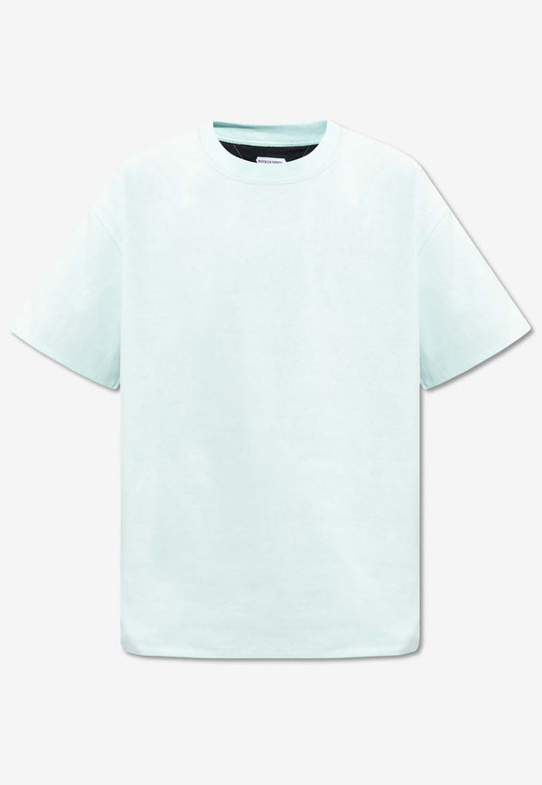 Bottega Veneta Double Layer Classic Crewneck T-Shirt Light Blue 744998 V16E0-4602