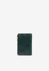 Bottega Veneta Medium Cassette Bi-Fold Zip Wallet Emerald Green 750262 VCQC1-3049