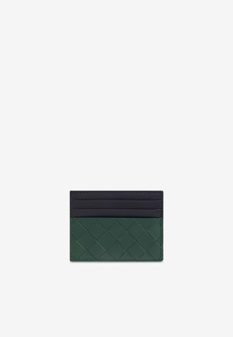 Bottega Veneta Cassette Intrecciato Leather Cardholder Emerald Green 749449 VCPQ5-3335