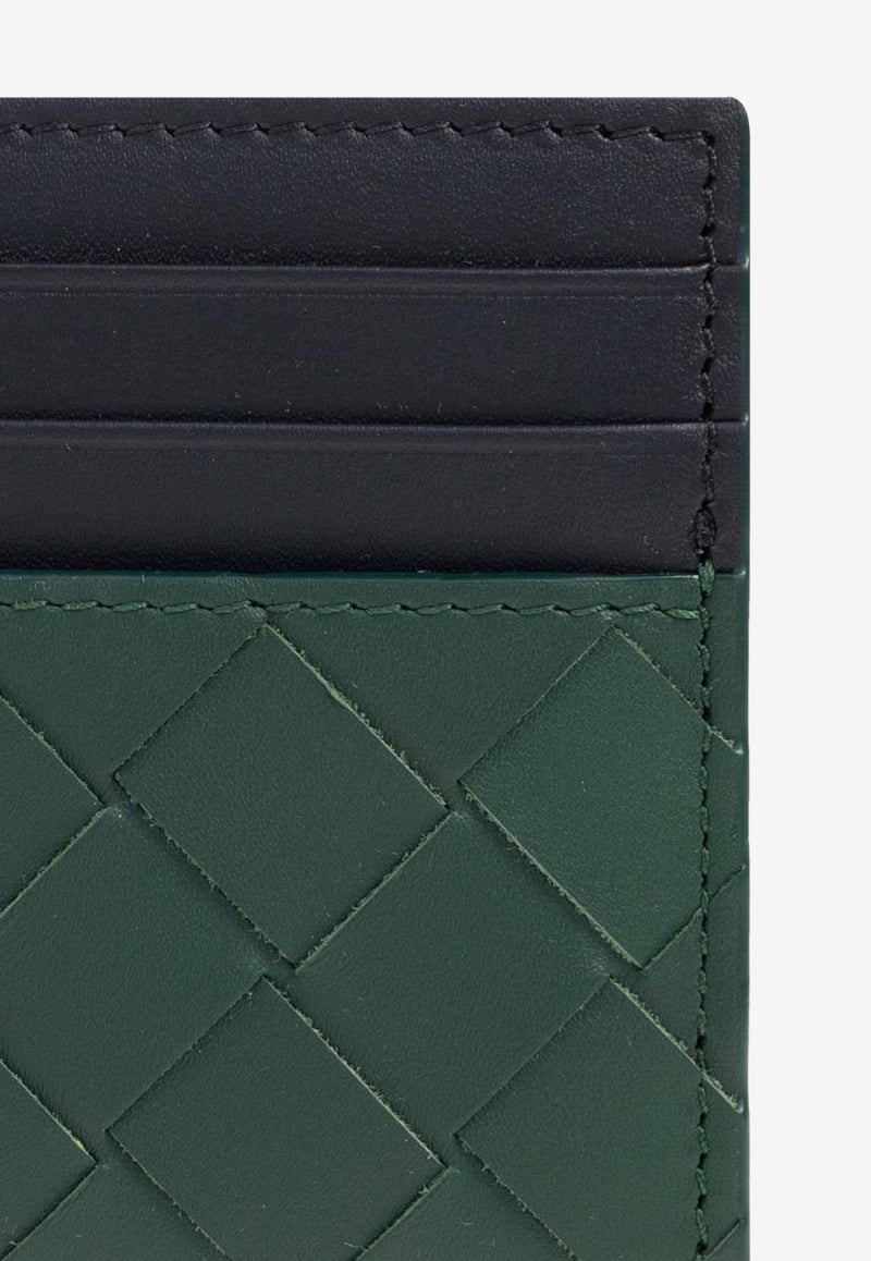 Bottega Veneta Cassette Intrecciato Leather Cardholder Emerald Green 749449 VCPQ5-3335