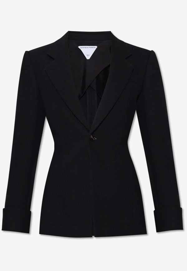 Bottega Veneta Single-Breasted Tailored Blazer Black 759699 VKPH0-1000