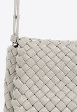 Bottega Veneta Mini Cobble Leather Shoulder Bag Agate Gray 762711 V01D1-1556
