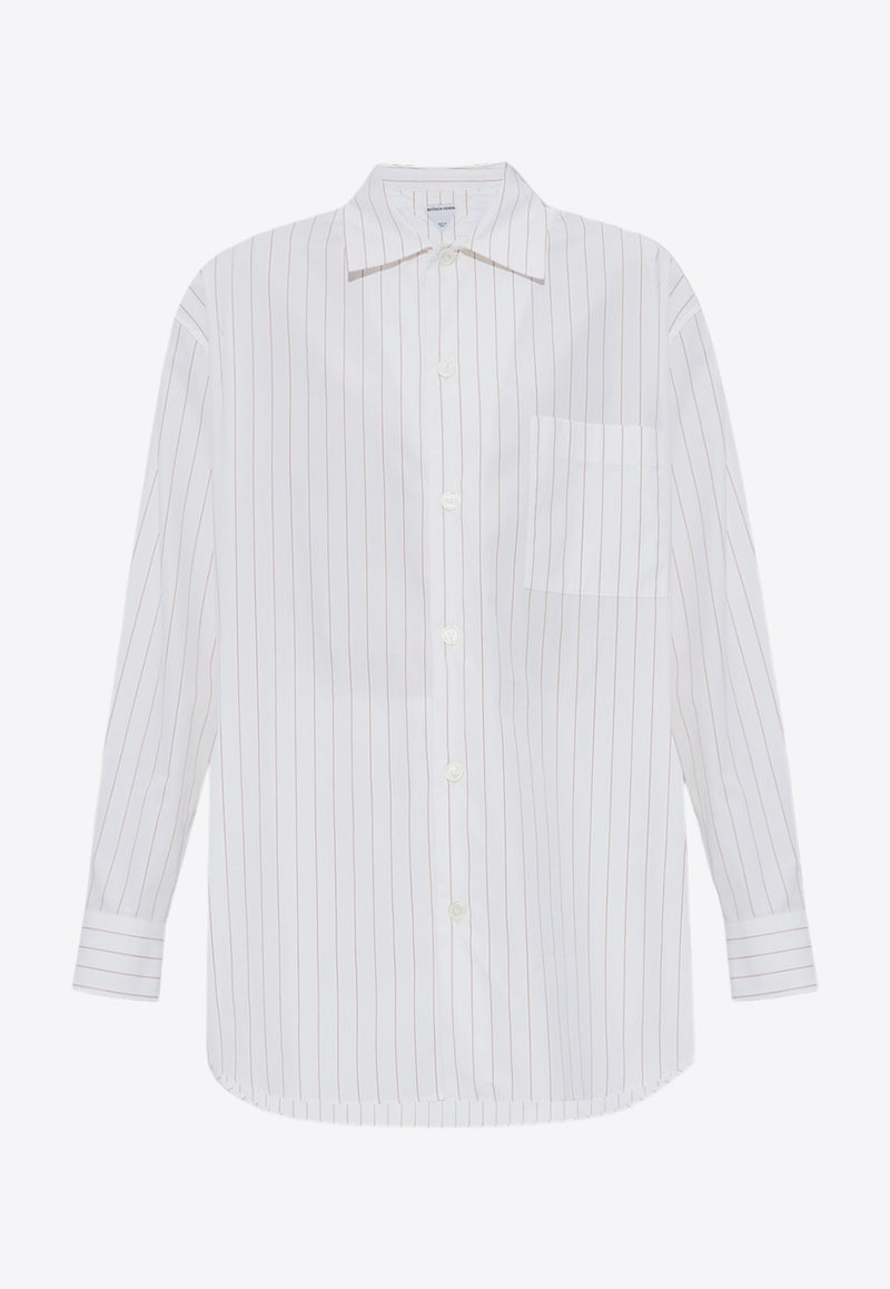 Bottega Veneta Long-Sleeved Striped Shirt 770003 V2N90-9072