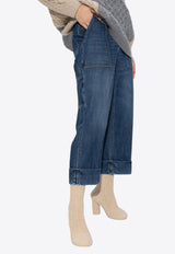 Bottega Veneta Straight-Leg Washed-Out Jeans 771873 V2J80-4715