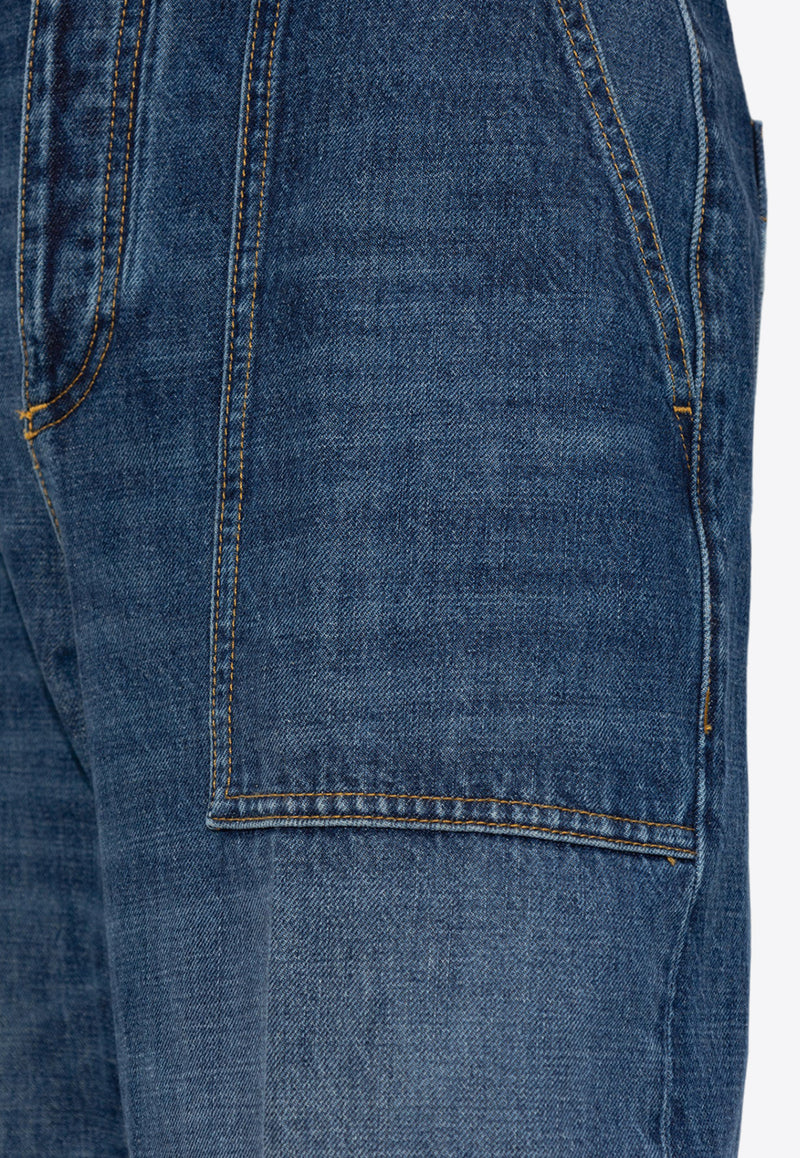 Bottega Veneta Straight-Leg Washed-Out Jeans 771873 V2J80-4715