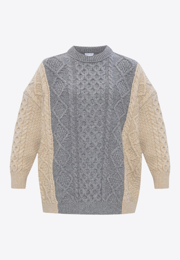 Bottega Veneta Aran Paneled Wool Sweater 774776 V3NC0-1964