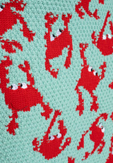 Bottega Veneta Crab Pattern Wool Knee-Length Skirt 774727 V3NM0-6881