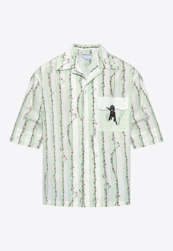 Bottega Veneta Graphic-Print Striped Shirt 776819 V3PX0-4681