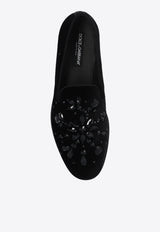 Dolce & Gabbana Milano Rhinestone Embellished Loafers Black A50573 AN890-80999