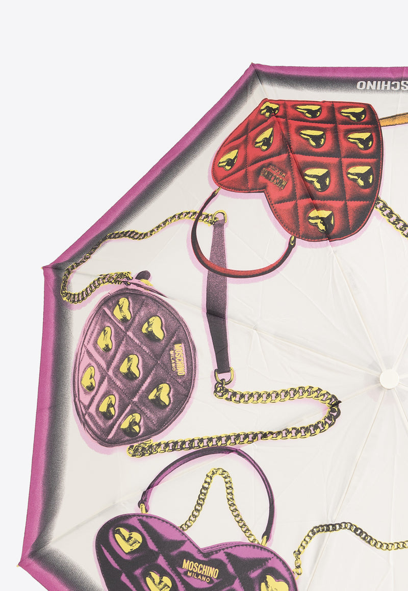 Moschino Bags Illustration Print Foldable Umbrella Multicolor 8987 OPENCLOSEI-CREAM