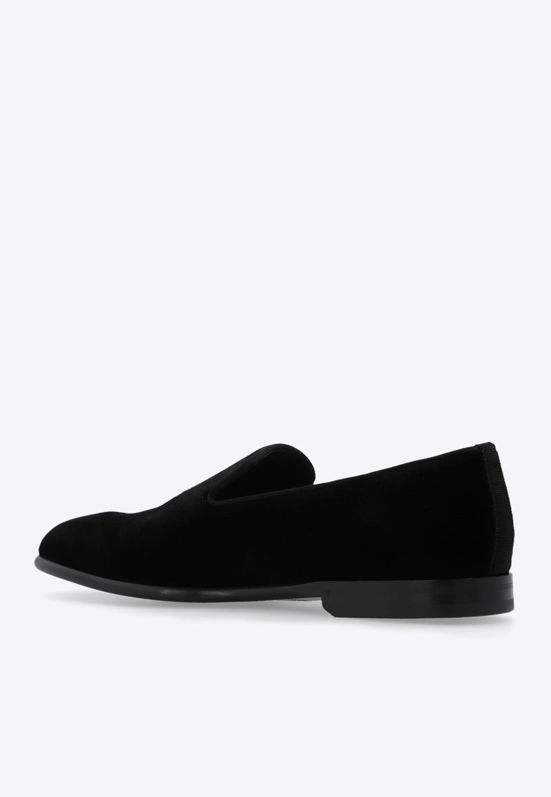 Dolce & Gabbana Milano Velvet Loafers Black A50613 A6808-80999