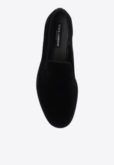 Dolce & Gabbana Milano Velvet Loafers Black A50613 A6808-80999