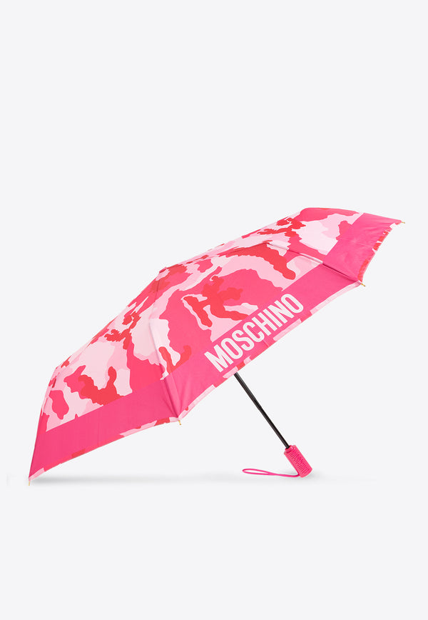 Moschino Camouflage Print Foldable Umbrella Pink 8893 OPENCLOSEJ-FUXIA