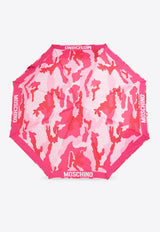 Moschino Camouflage Print Foldable Umbrella Pink 8893 OPENCLOSEJ-FUXIA