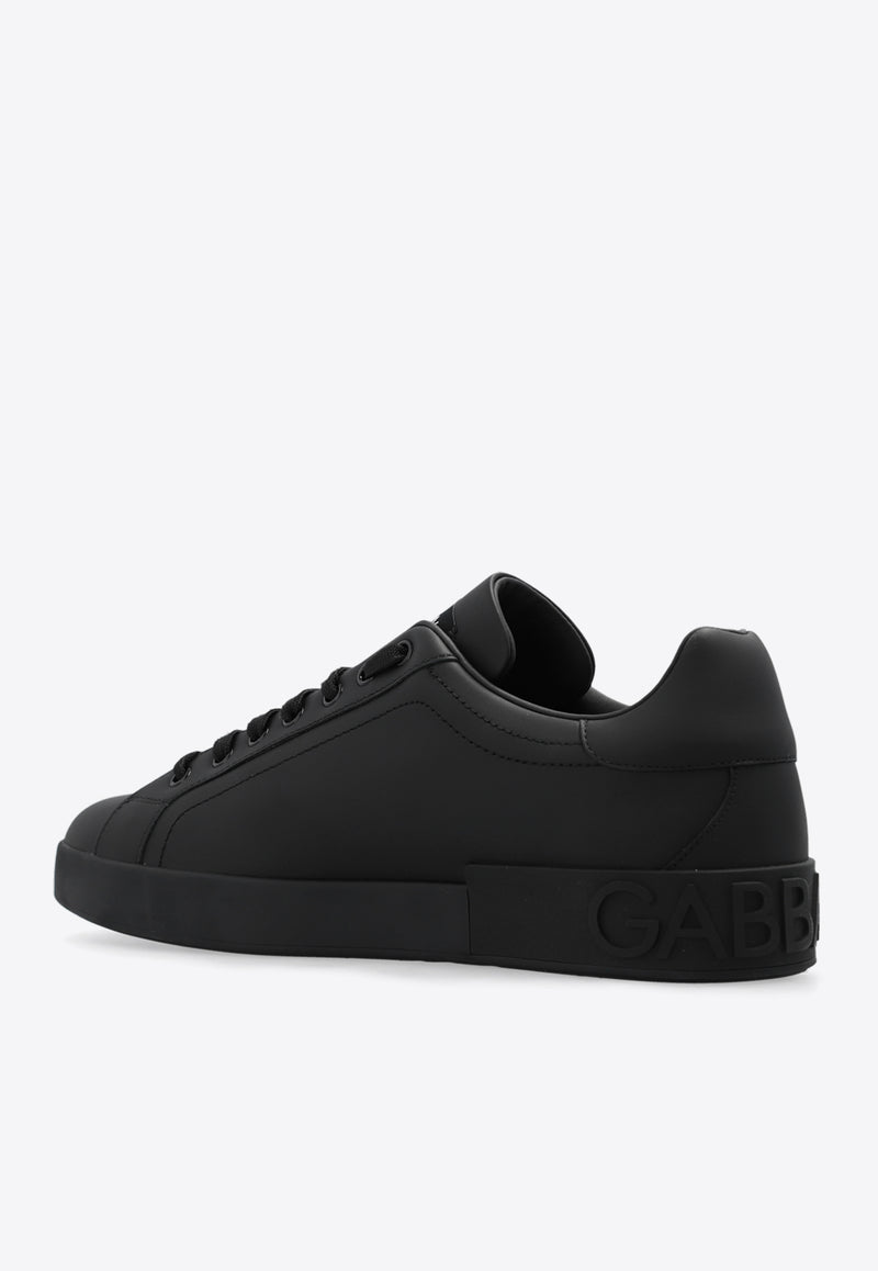 Dolce & Gabbana Portofino Low-Top Leather Sneakers Black CS1772 A1065-80999