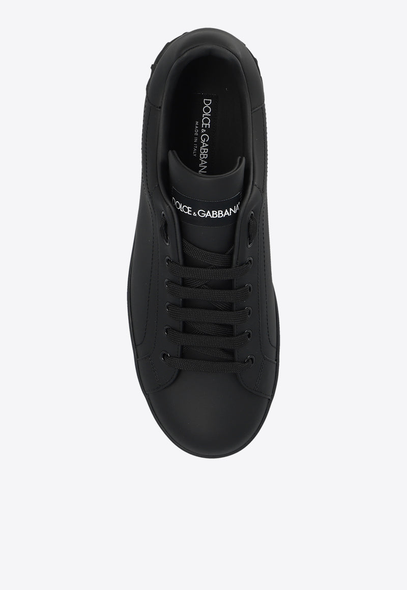 Dolce & Gabbana Portofino Low-Top Leather Sneakers Black CS1772 A1065-80999