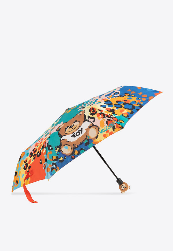 Moschino Open and Close Leopard Print Umbrella Multicolor 8367 OPENCLOSEA-MULTI