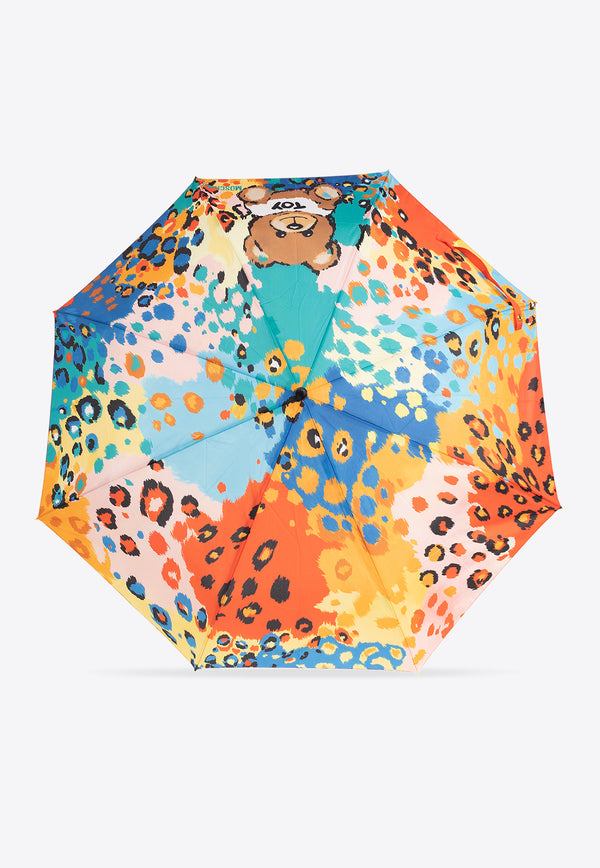 Moschino Open and Close Leopard Print Umbrella Multicolor 8367 OPENCLOSEA-MULTI